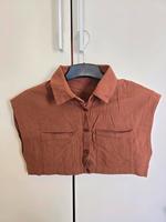 Braunes Cropped Leinen Shirt von Cider in Größe S Feldmoching-Hasenbergl - Feldmoching Vorschau