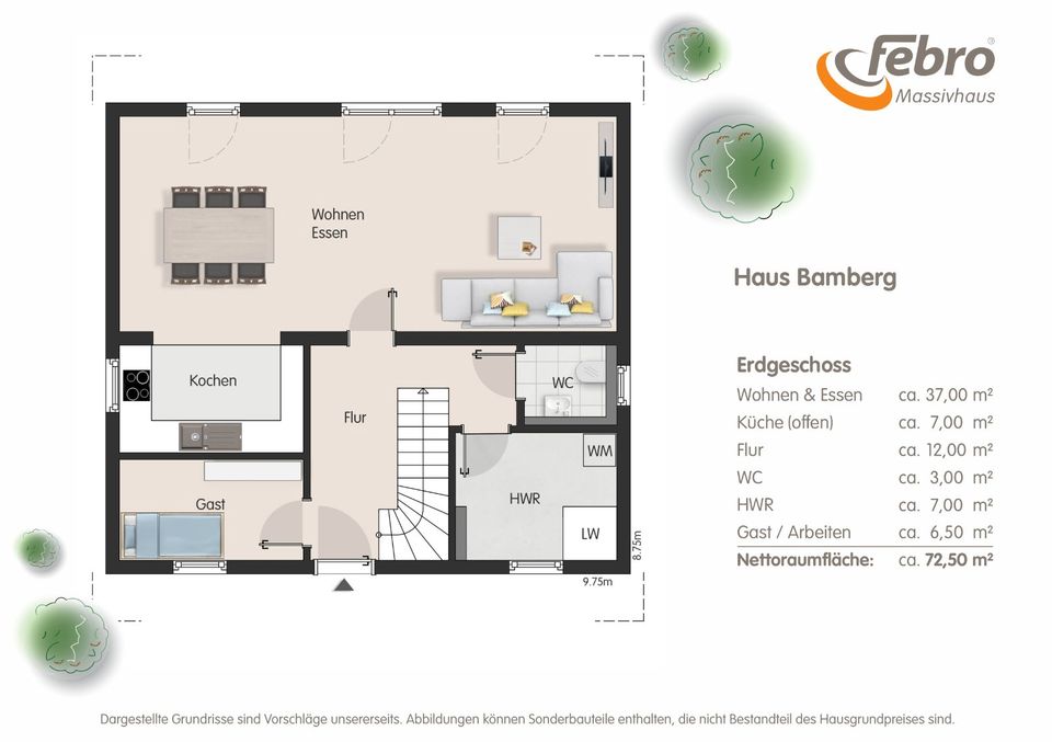 Willkommen in unserem neuen Baugebiet in Calbe an der Saale! EFH Bamberg von Febro Massivhaus in Calbe (Saale)