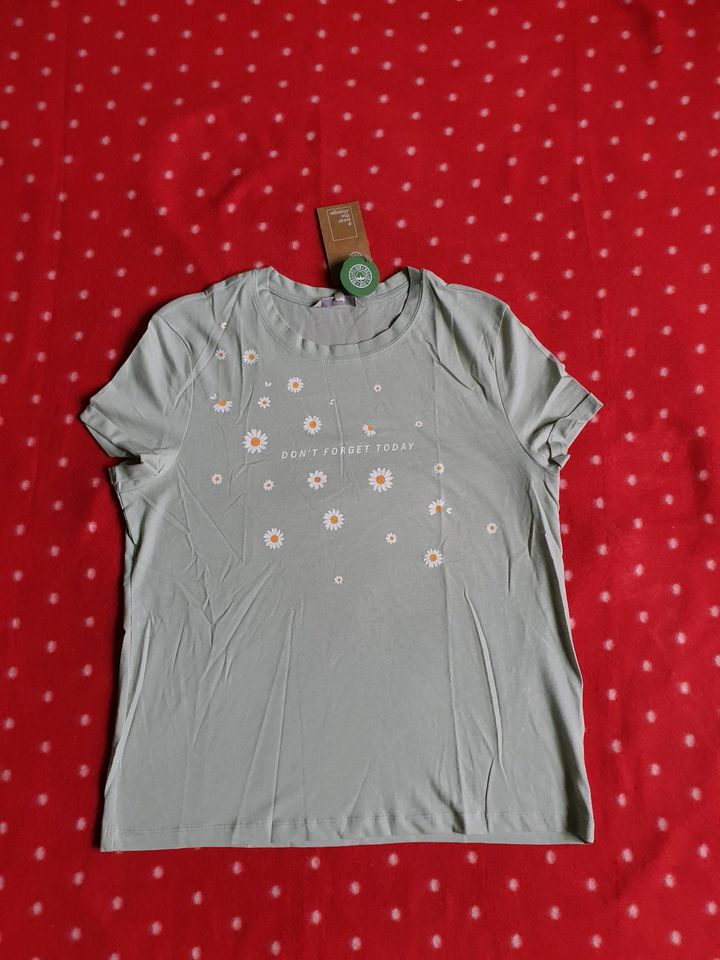 Shirt,   T-Shirt,   Größe L , lindgrün, Margeriten Print, NEU in Kiel