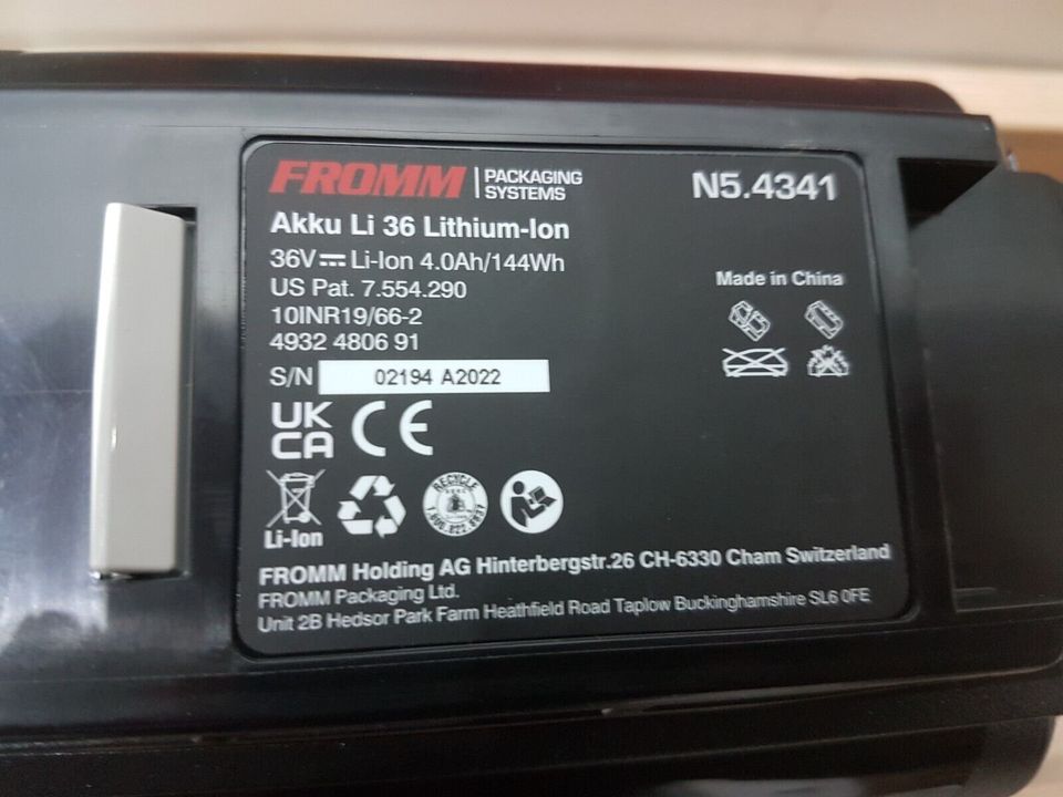 FROMM Packaging System Batterie N5.4341 Battery Akku Li 36 NEU in Sauldorf