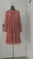 Sommerkleid Kleid rosa Spitze Boho Punkte Volants 42 L Romantisch Niedersachsen - Delmenhorst Vorschau
