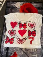 Desigual Shirt kurze Ärmel XL weiß-rot Bayern - Meeder Vorschau