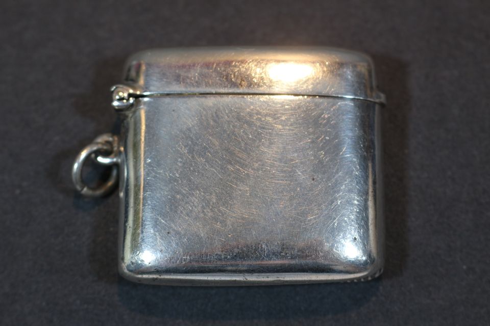 Antike Streichholz - Dose / Etui aus 925er Silber Birmingham 1918 in Düsseldorf