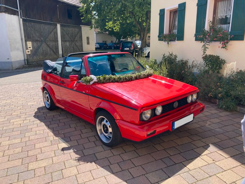 Hochzeitsauto Golf 1 Cabrio Erdbeerkörbchen in Flashrot in Neumarkt i.d.OPf.