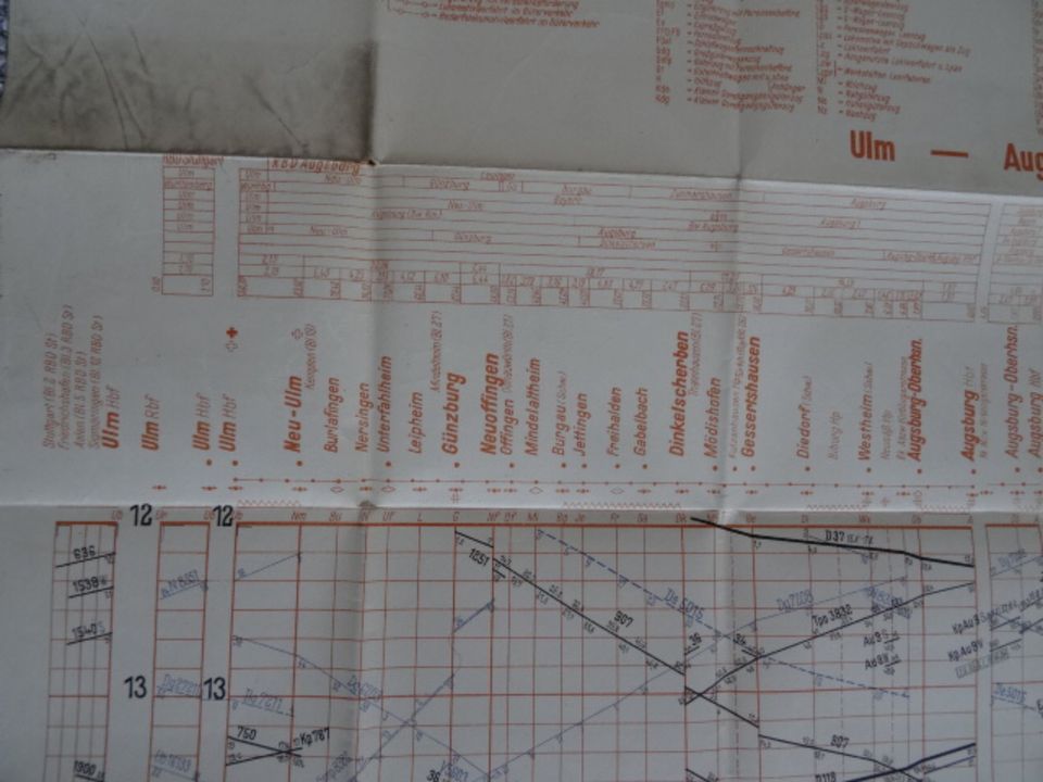 Original Reichsbahn Bildfahrplan Ulm-Augsburg 1933/34 Rarität in Haltern am See