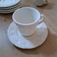 Quadrifolgio Rosendekor Weiss Keramik 4x Kaffeetassen Fast neu Hamburg Barmbek - Hamburg Barmbek-Süd  Vorschau