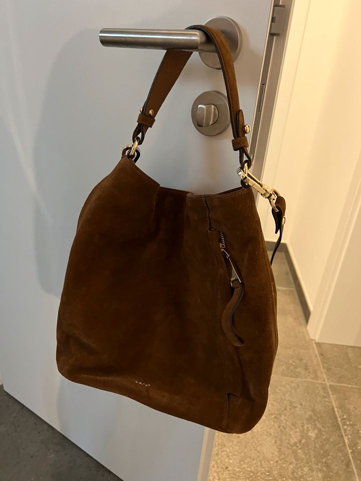 Abro Wildleder Handtasche Umhängetasche braun Bag Shopper in Hennef (Sieg)