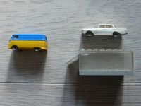 Lego - Vintage 1:87 VW Bus blau gelb, Mercedes 220 S weiß, Garage Hessen - Obertshausen Vorschau