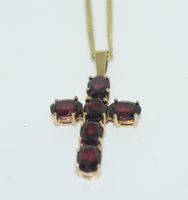 Granat Kreuz mit Kette in 333er-Gelbgold Nordrhein-Westfalen - Herne Vorschau