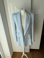 Zara Blazer Tweed hellblau weiß kariert Gr.M 38 Hessen - Kelkheim Vorschau