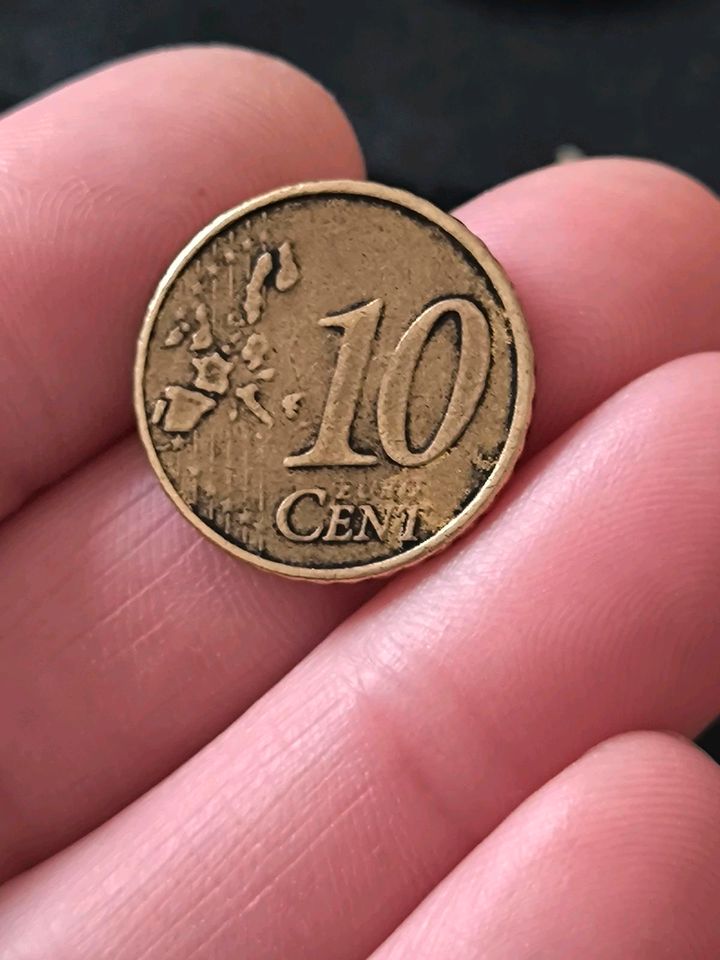10 Cent Euro Münze 2002 F in Leverkusen