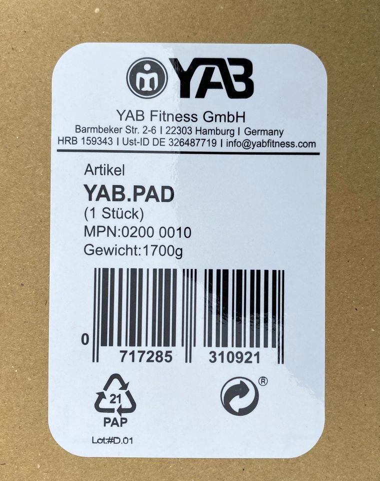 ca. 2.360 Stk. YAB PAD Fitness Gymnastikmatte Yoga Matte, T-Form, Sport und Workout-Matte grau, für Wiederverkäufer, neu, A-Ware, Restposten, 26 Paletten in Tanna