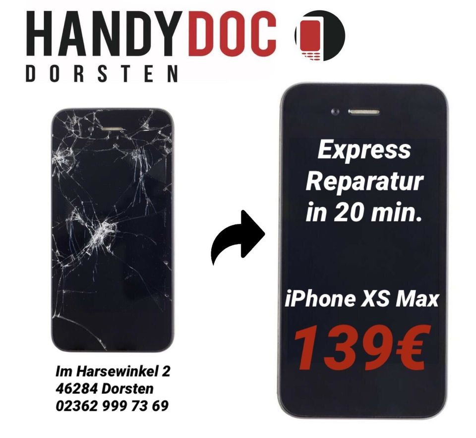 Apple iPhone Display Reparatur X XS XR 11 11 PRO MAX GARANTIE in Dorsten