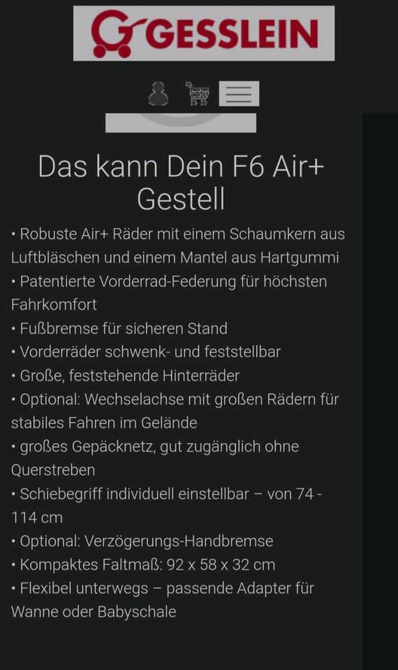 Kinderwagen Buggy Gesslein wie neu + viel Zubehör und Funktionen in Bielefeld