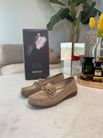 Geox Mokassins Größe 35 Beige Wildleder Golddetail Schlüpfschuh Baden-Württemberg - Bad Schussenried Vorschau