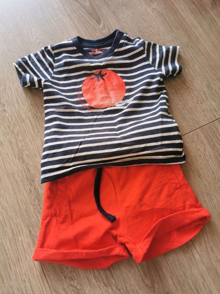 2 Teiler Set kurze Hose mit T-shirt Größe 74/80 in Steinau an der Straße