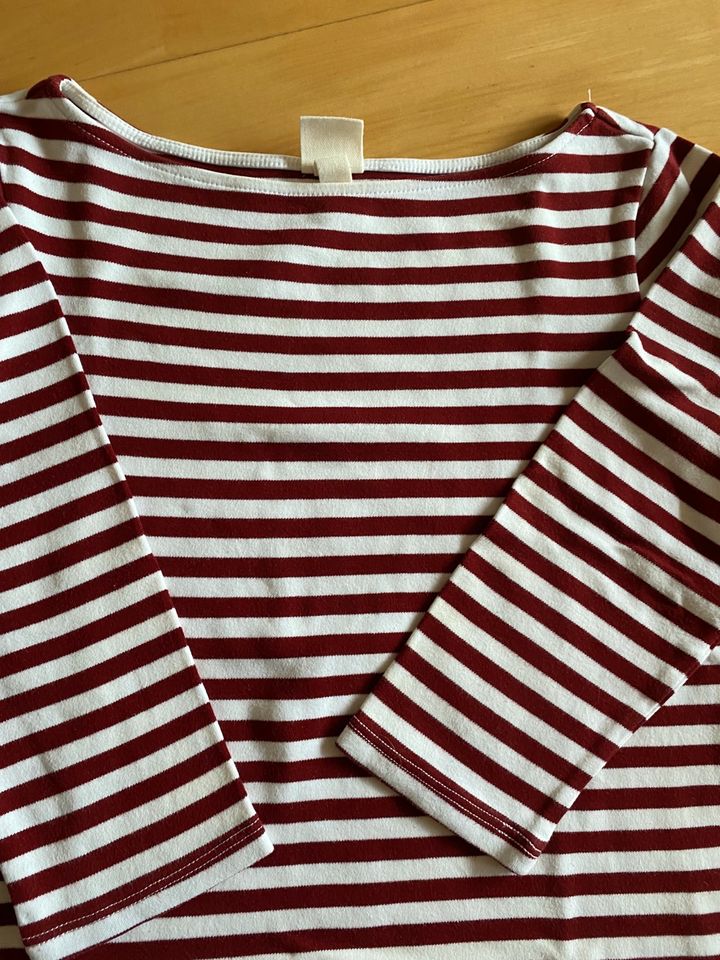 +++ H&M LOGG Langarmshirt Streifen +++ Bordeaux +++ Gr. XS +++ in Altlußheim