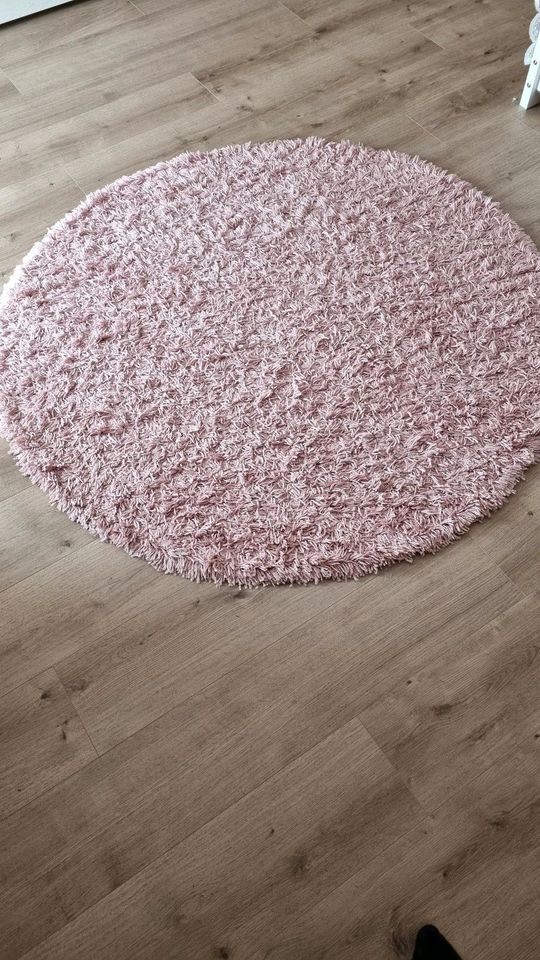 Teppich rund hochflor rosa 140cm in Nürnberg (Mittelfr)