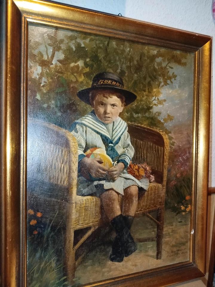 Schönes Antikes Portrait Bild Gemälde Ölgemälde Kein Druck in Dresden