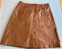 Pepe Jeans Rock Leder braun cognac Knöpfe Größe L Sachsen - Chemnitz Vorschau