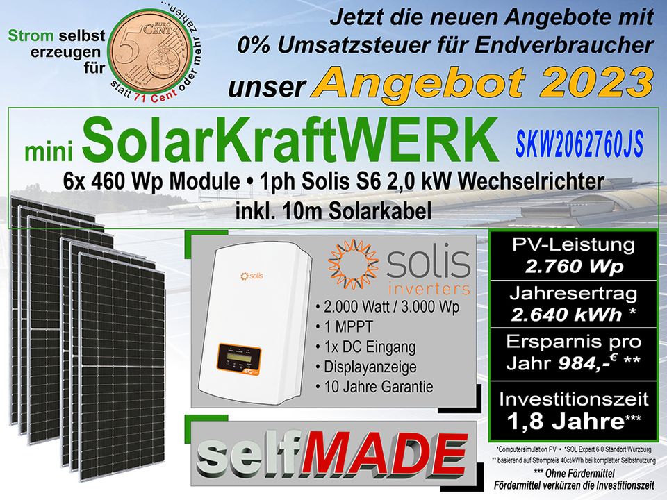 Solis 3,0kW Mini S6 1MPPT mit DC Freischalter inkl. Monitoring in Dannenwalde (Gumtow)