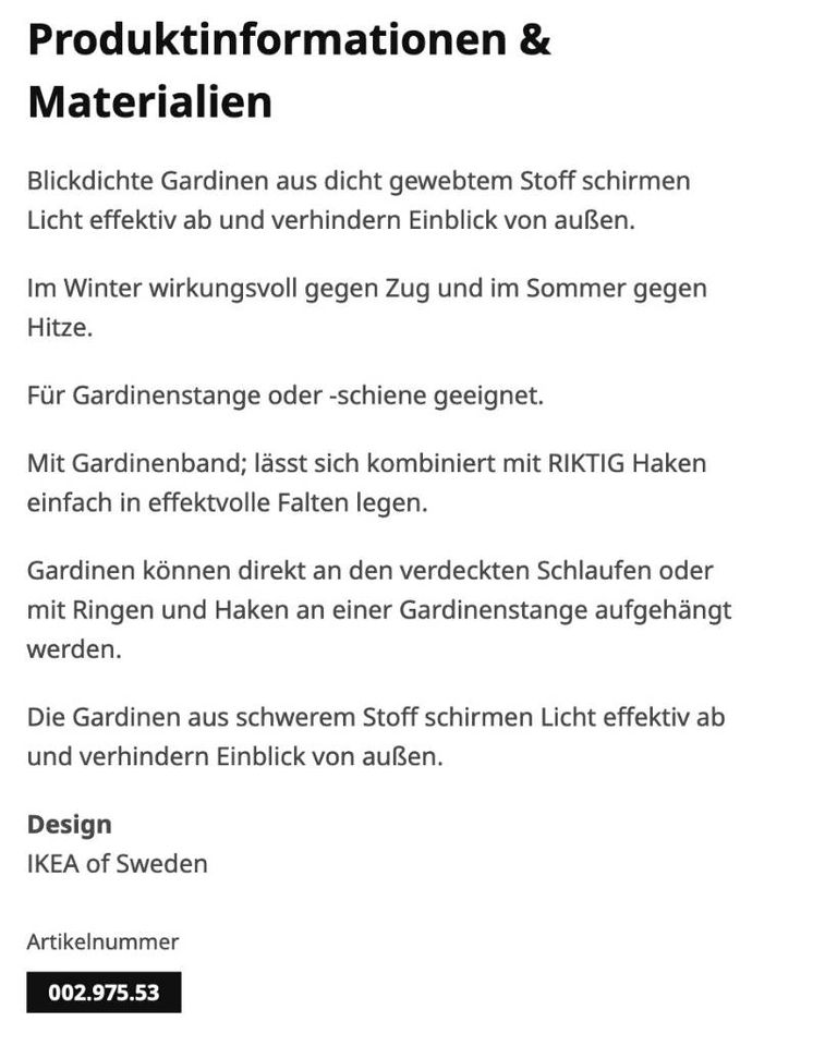 IKEA Vilborg Gardinenschal grau, blickdicht, abdunkelnd in Nordenholz