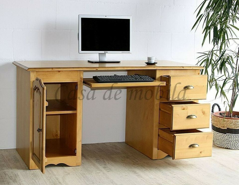 Schreibtisch147x77x65cm Fichte honigfarben Bürotisch PC-tisch in Goslar