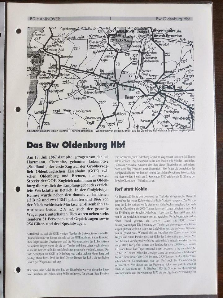 Das Bw Oldenburg Hbf - Sammelwerk deutsche Bahnbetriebswerke in Sudwalde