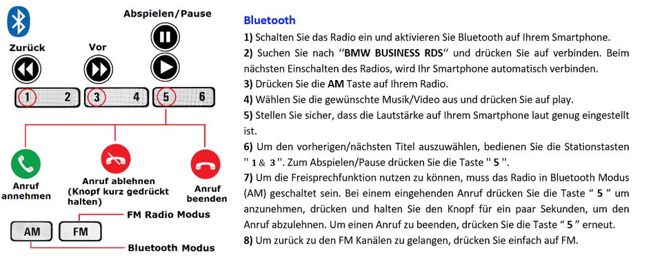 ⭐ BMW Business RDS Radio E36 E34 E32 BLUETOOTH Modernisierung in Düsseldorf