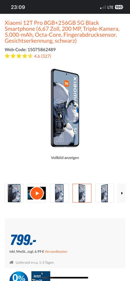 Xiaomi 12T Pro 8GB+256GB 5G in Ulm