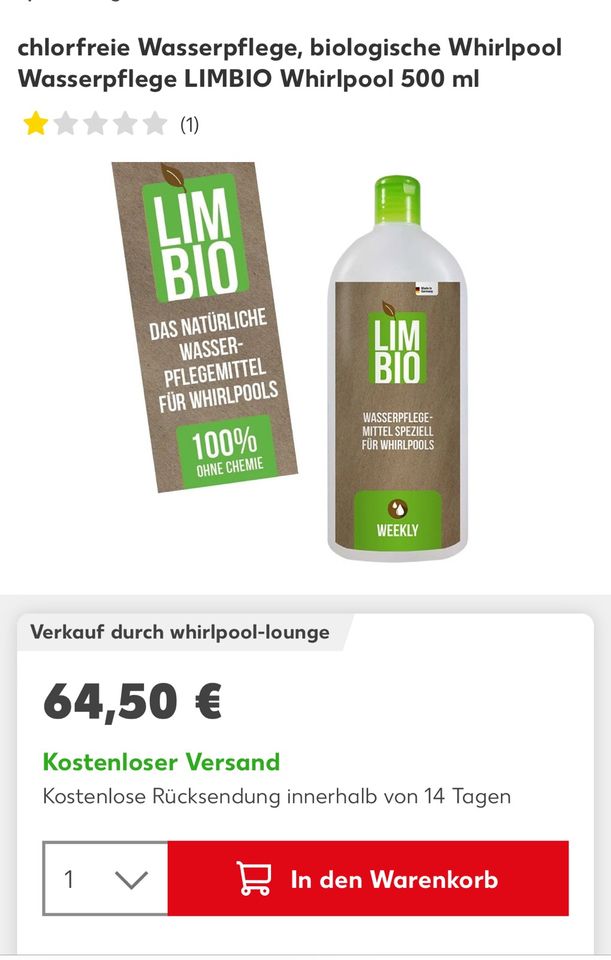 Limbio Whirlpool 200 ml (Rest) in Leer (Ostfriesland)