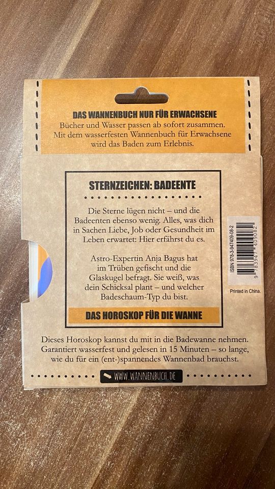 Wannenbuch, Buch wasserfest, Horoskop, Sternzeichen, ungelesen in Osthofen