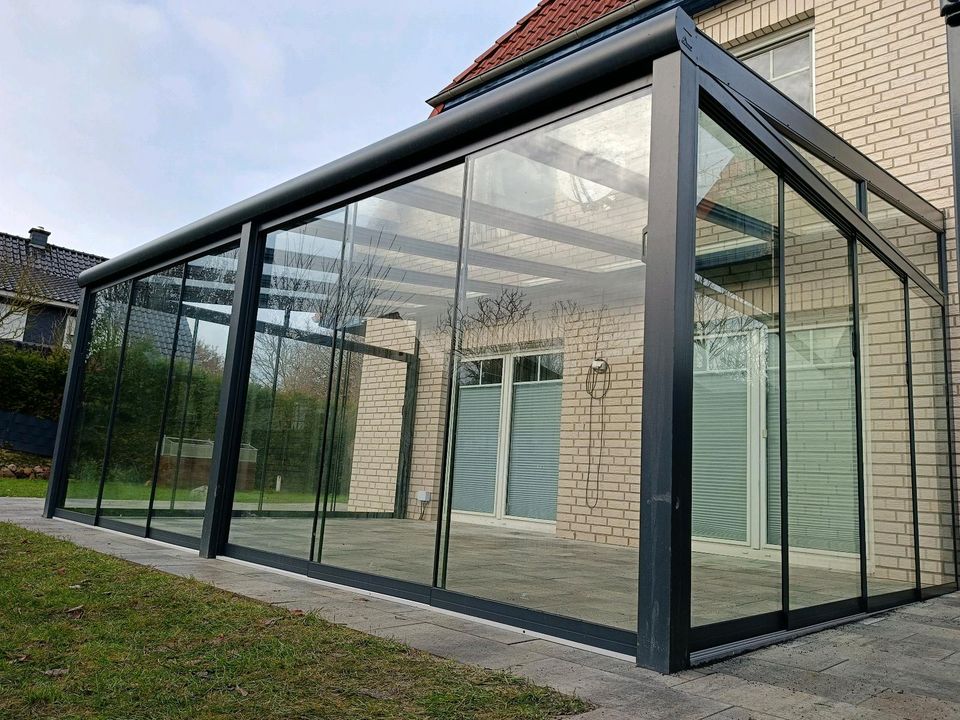 Seitenwand mit Polycarbonat, Milchglas, Schiebewände in Ehrenburg