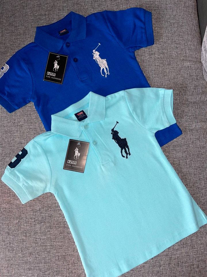 2 coole Poloshirts BIG PONY in 110 Sommer blau & türkis in Nordwalde