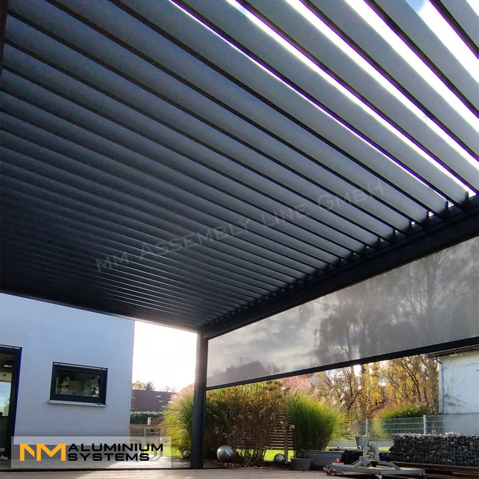 Pergola Lamellendach Aluminium Pavillon Terrassendach 6 m x 4 m in Nauheim