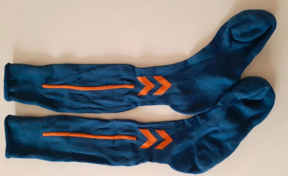 "HUMMEL" /Fußballstrümpfe/Gr. 36-40/1x getragen/blau-orange in Worbis