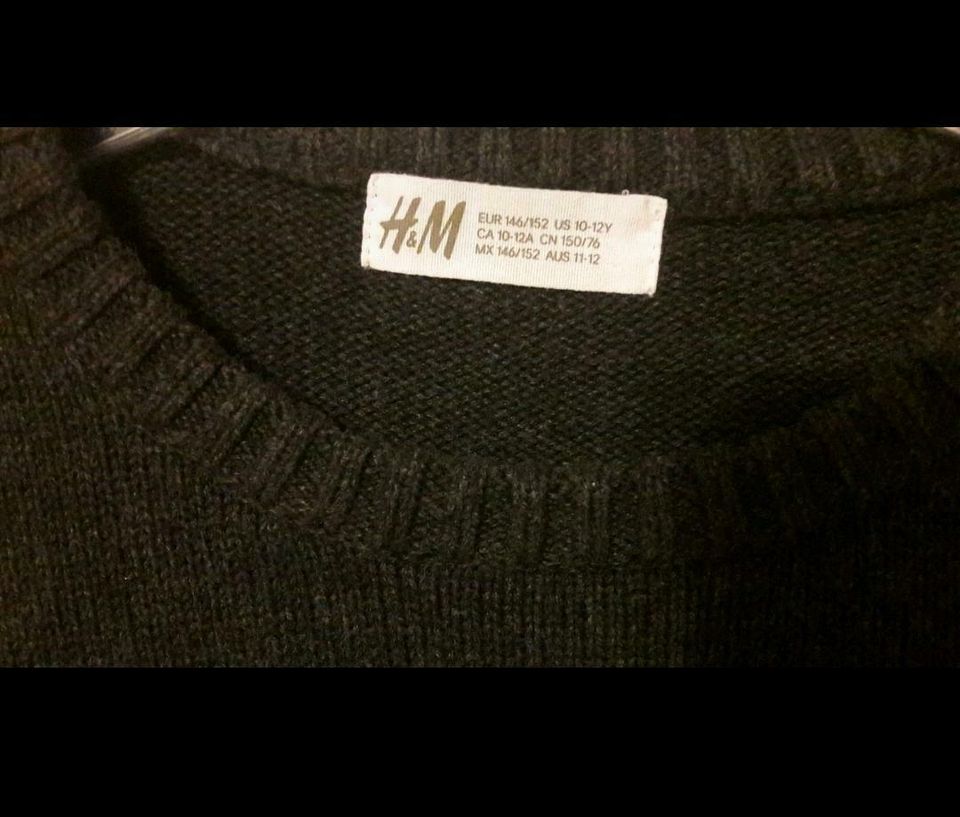 H&M Strickpullover/Pullover Gr.146/152 Totenkopf! Wie neu in Meinhard