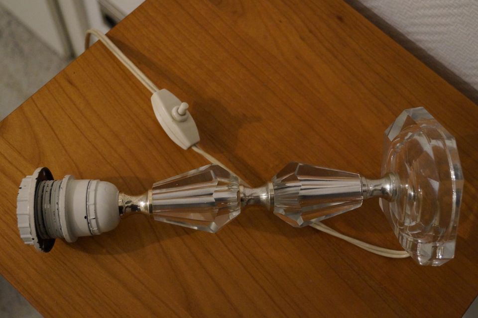 Vintage Tischlampe Kristallampe Beistell-Lampe Kristall in Solingen
