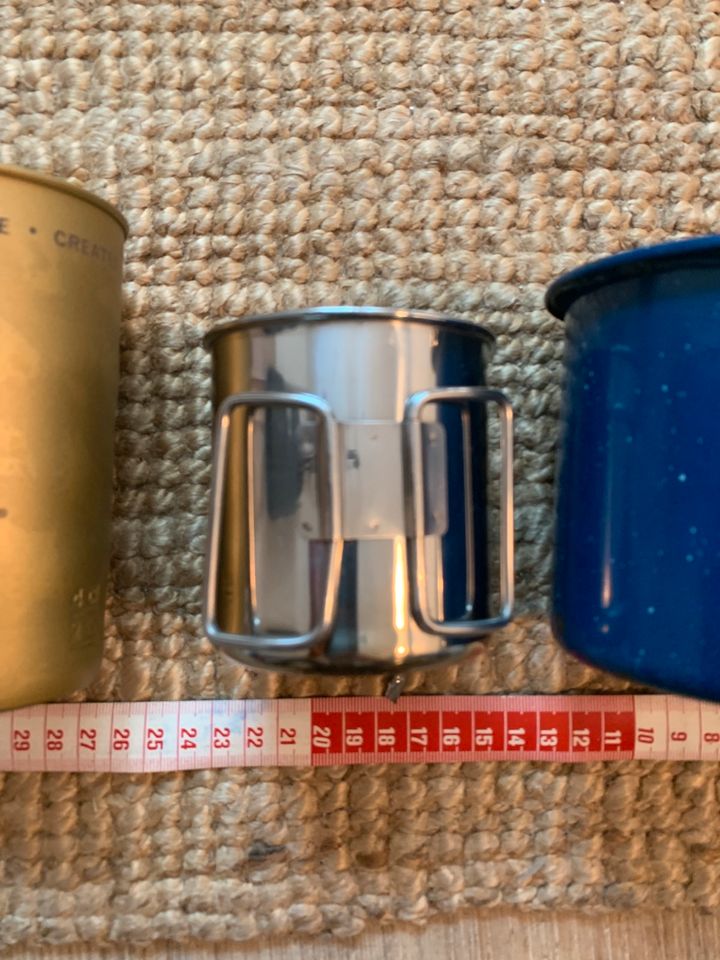 Alu Camping Becher Tasse Set Geschirr Festival Teller Aluminium in Köln