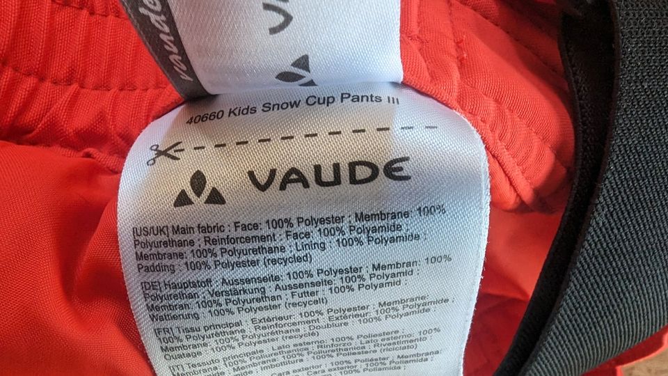 Vaude Kids Snow Cup Pants III, Gr.134/140 in Morschen