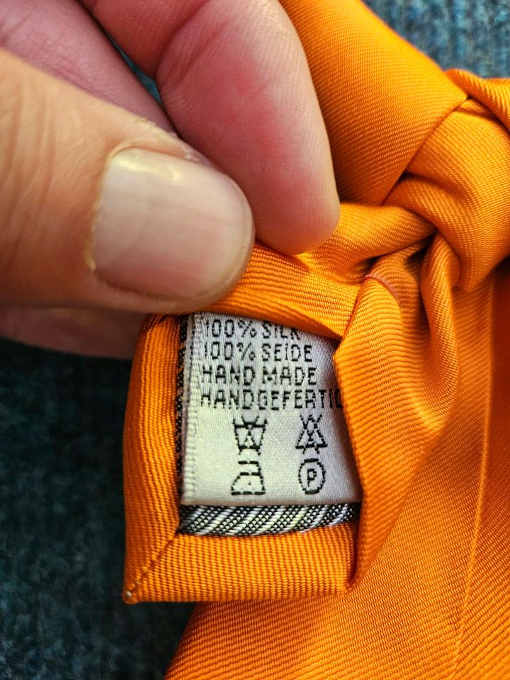 Krawatte Vincenzo Boretti orange 100% Seide wie NEU in Schwebheim