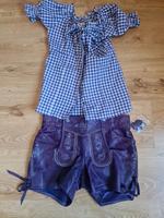 Lederhose lila glatt mit Bluse Größe 34 Tracht Hose Trachten Thüringen - Heßles Vorschau