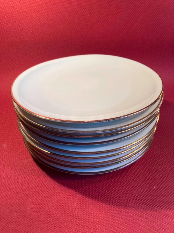 Schirnding Porzellan: 9 Frühstücks-/Kuchen-Teller 19cm, 1950er in Trier