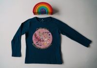 Name it Langarm-Shirt Gr. 110 (5Y) Glitzer Stickerei petrol Nordrhein-Westfalen - Meerbusch Vorschau