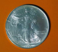 One 1 Dollar 1oz Fine Silver Eagle USA Amerika 1993 Liberty Baden-Württemberg - Nürtingen Vorschau