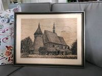 Altes BildI originaler Bilderrahmen Bleistiftzeichnung Schlesien Niedersachsen - Lohne (Oldenburg) Vorschau
