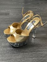 High Heel Plateau Sandalette, Gold transparent, Gr. 39,5 Bayern - Ansbach Vorschau