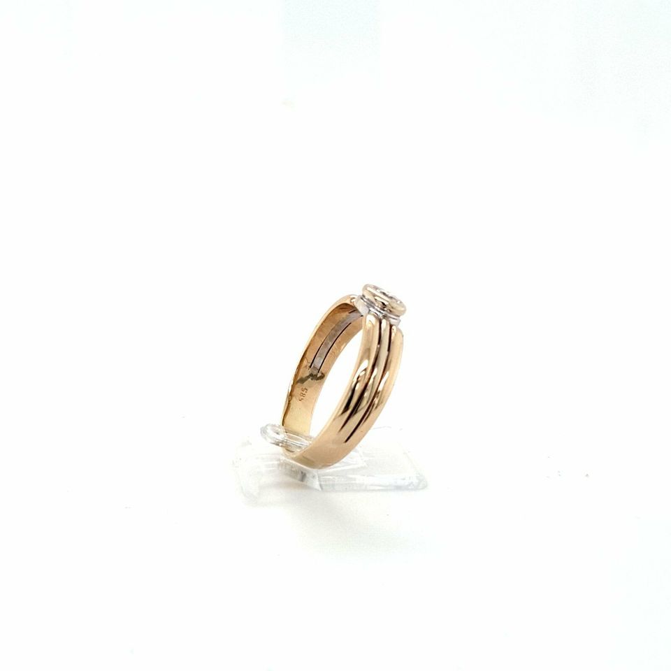 Ring Gelb Weiß Gold 585 Brillant Schmuck Unisex Geschenk in Lübeck