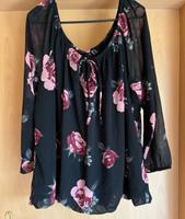 Bodyflirt Bluse/Tunika/Shirt schwarz geblümt Größe 52/XXL Niedersachsen - Oldendorf (Landkreis Stade) Vorschau