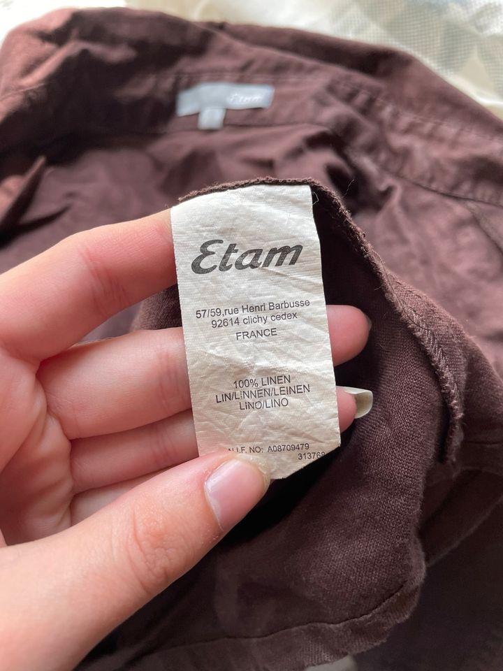 ETAM Leinen Linen braunes Wickel wrap Top in München